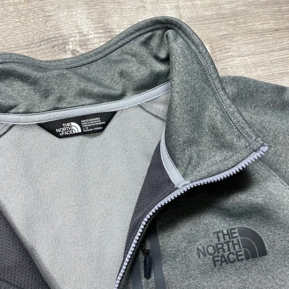 The North Face Full Zip Jacket Mens Large Gray Heathered Hiking Activewear A2VE4